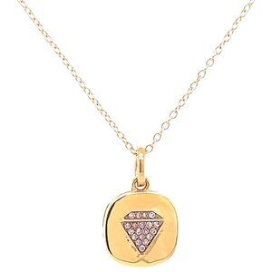 Rare Gem Girl Sterling Silver and Plated Charm Pendant with Chain